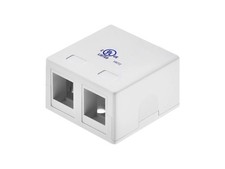 Monoprice 2-port Keystone Surface Mount Box - White, Comes With 2 Zip Ties picture