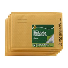 Duck Brand Kraft Bubble Mailers, #2-8.5 X 11 Inches, 5-Pack (284692) Office P... picture