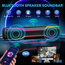 20W Bluetooth RGB Gaming Computer Speaker Deep Bass for PC Laptop TWS Sound Bar picture