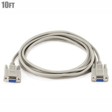 10FT Null Modem Cable Serial RS 232 DB9 DB 9 Female to Female F/F PC DTE DCE picture