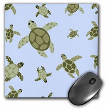 3dRose Cute Sea Turtle Design Green and Blue MousePad picture