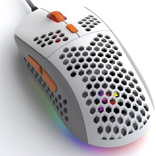 White UK RGB Backlit USB Wired Optical Gaming Mouse for PC Computer 6400 DPI picture