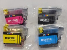 4 EZInk LC61/65XL Ink Cartridges Brother Compatible Black Cyan Magenta Yellow picture
