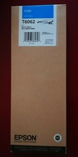 09-2022 NEW IN BOX GENUINE EPSON T6062 CYAN 220ml K3 INK STYLUS PRO 4800 4880 picture