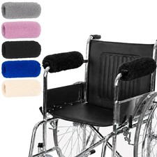 Wheelchair Armrest Pads Memory Foam Sheepskin Cushion 2 PCS Black CSH1041 Vive picture