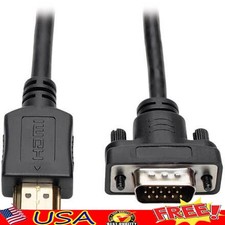 HDMI to Low-Profile HD15 VGA Active Adapter Cable 6ft VGA Monitor Projector New picture