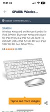Wireless Bluetooth Keyboard Mouse Combo, Silver/White, Silent Click picture