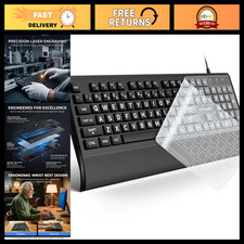 Large Print High Contrast Computer Keyboard with Oversized Keys for Easy Typing picture