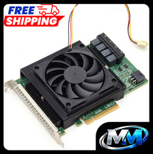 LSI 9300-16i SAS HBA 80mm Cooling Fan Included + Shroud Cooler picture