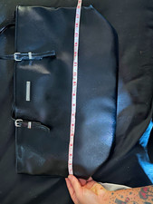Black Nine West Leather Tote Laptop Bag Fits 11 in, Solid, 3 Inner Pockets picture
