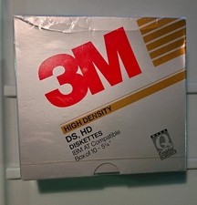 Brand New Sealed 1987 3M Diskettes Vintage Box Of 10, 5 1/4” DS DD RH  picture