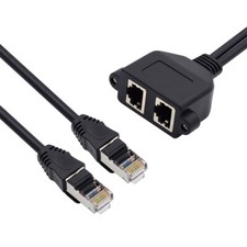 CY Dual Ports UTP Cat6 Male to Female Lan Ethernet Network Extension Cable picture