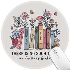 Hancynir Book Floral Round Mouse Pad, Small Cute Mousepad for Office Desk picture