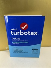Turbotax Deluxe 2022 Federal Returns E-File + State Physical CD w license PC/MAC picture