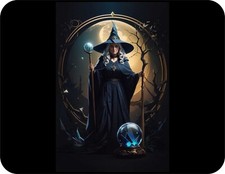 Halloween Witch Crystal Ball Art AI Design  Novelty Mouse Pad Stunning picture