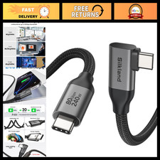 80Gbps USB 4 Thunderbolt 5 Cable Right Angle 240W Fast Charging 3.3FT picture