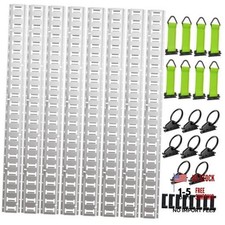 E Track Tie-Down Rail Kit,32PCS 4FT E-Tracks Set Includes 8 Steel 4ft Sliver picture