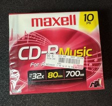 MAXELL 10 Pack CD-R Music 80 Minutes 700 MB 32X Compact Disc DIGITAL NEW SEALED picture