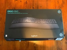 OPEN -Logitech ERGO K860 Split Ergonomic Wireless Keyboard w/ Wrist Rest - Black picture