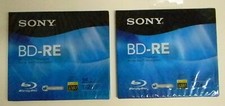 Sony BD-RE Rewritable Single Layer Disc 25gb 2X 2 Count Lot New picture