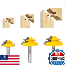 MNA 45 Degree Lock Miter Router Bit 3-Piece Set 1/2 5/8 3/4 Inch Shank picture
