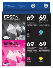 GENUINE Epson 69 Ink Cartridge 4 Pack for Stylus CX7450 NX105 NX110 NX115 NX215  picture