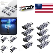 8Pack USB Adapter Kit with USB C Micro USB Mini USB Connectors for Fast Charging picture