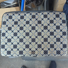 kate spade new york 13in Padded Zip Laptop Sleeve Case Black Gold Clover picture