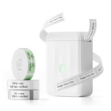 D110 Upgraded Version Mini Label Maker Machine with 3 Tapes, White picture