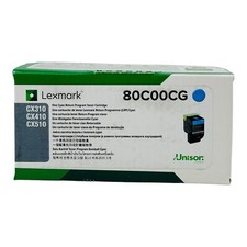 Genuine Lexmark 80C00CG Cyan Toner Cartridge -Sealed Box picture