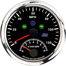 W 85mm 3-3/8 2 in 1 Speedometer Tachometer Digital Odometer Mileage & Trip Meter picture