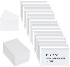 100 Pieces Self Adhesive Index Card Holders with Blank Cards 4 X 2.5 picture