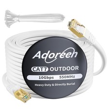 Cat 6E Cat 7 Outdoor Shielded White Ethernet Cable 250FT High Speed Network picture
