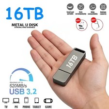 16TB USB 3.2 Flash Drive High Speed Metal Pen Drive Memory Storage picture