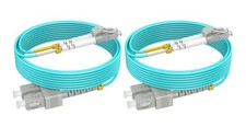 OM4 SC LC Fiber Patch Cables Multimode MMF, 26ft/8m, 2Pack picture