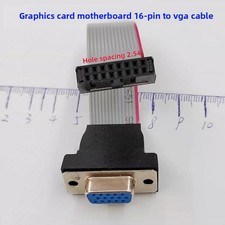 2.54mm pitch 16-pin socket to 15-pin D-sub (DB15) VGA adapter flat cable for PCB picture