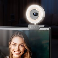 SILVER - GUSGU G910 2K WEBCAM WITH MICROPHONE VIDEO STREAMING CAMERA picture
