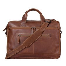J.D. LEATHERS 16-inch Premium Full Grain Buffalo Leather Laptop Briefcase - P... picture