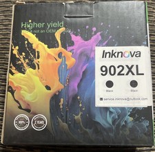 HP Compatible 902XL 2 Pack Black Printer Ink Cartridges- High Yield Exp 09/2027 picture