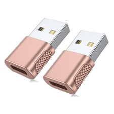 Effortless Plug-and-Play USB-C to USB-A Adapter - 2-Pack with 18W Charging picture