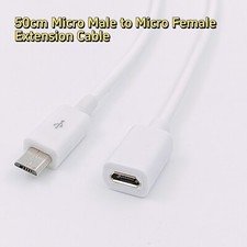 50cm Cellphone/Tablet USB Micro Male to Female Sync & Charging Extension Cable picture