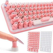 70PCS Raised Keyboard Stickers for Skin, 2 x 3 inches, - Pink picture