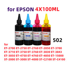 4X100ML Premium ink refills for ET 3830 3760 3750 3710 3700 Printer 502 picture