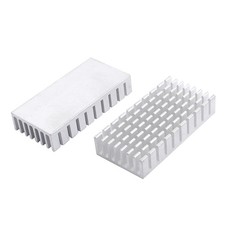 2pcs 50x25x10mm Aluminium Heat Sink Radiator Fin Heatsink Silver Tone picture