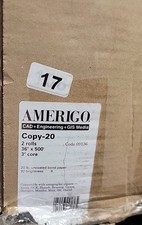 2 Rolls Amerigo Wide Format Paper Copy 20, 36 x 500  NEW Sealed - Openbox picture