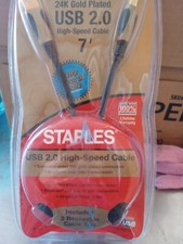 Staples 24K Gold Plated USB 2.0 high-Speed Cable 7ft  picture