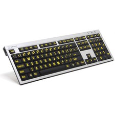LogicKeyboard Large Print Yellow on Black Keyboard picture