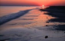 Landscape nature sunset beach sea foam Custom Gaming Mat Desk picture