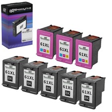 8pk Reman HP 61XL HY: 5 Blk CH563WN 3 Clr CH564WN Deskjet 1000 1010 1050 1051 picture