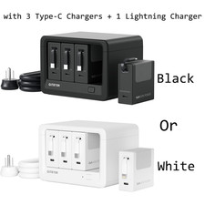 Gitryin Charging Station Extension Cord Retractable Cable Charger AC/USB/Type-C picture